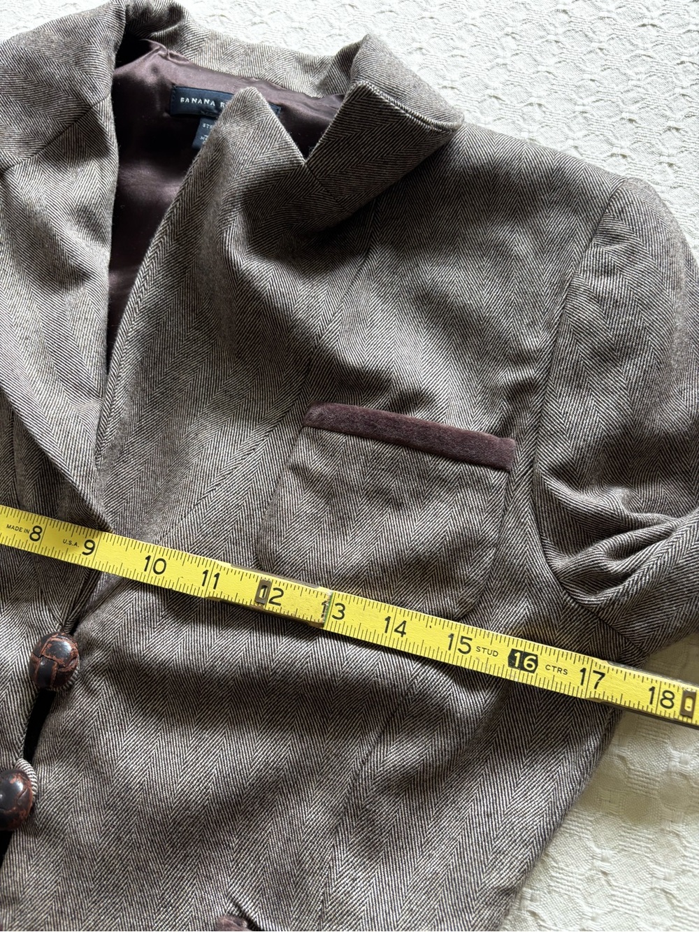 Banana Republic Brown Tweed Notch Lapel Blazer - Picture 13 of 13